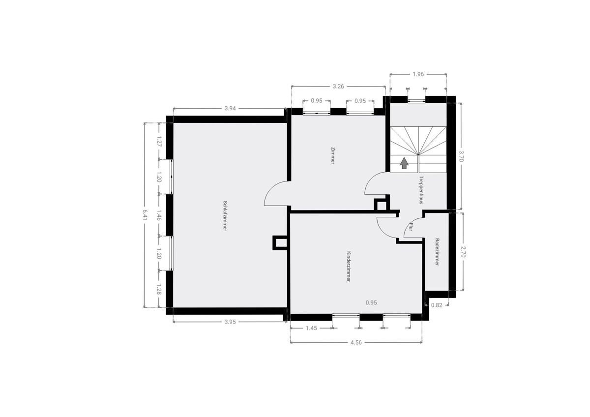Grundriss Obergeschoss - Charmante Doppelhaushälfte auf wunderschönem Gartengrundstück in Weddel