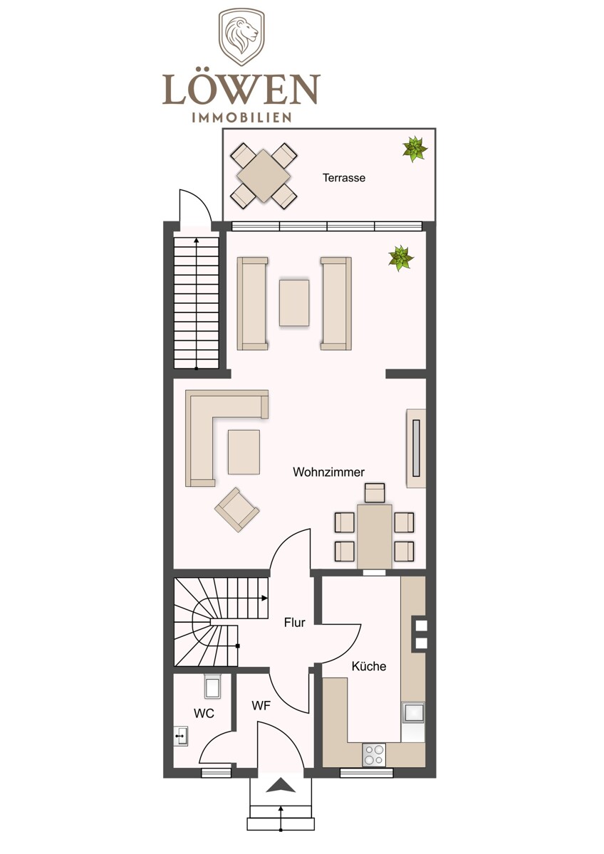 Erdgeschoss - Melverode – Reihenmittelhaus mit Südgarten und Garage