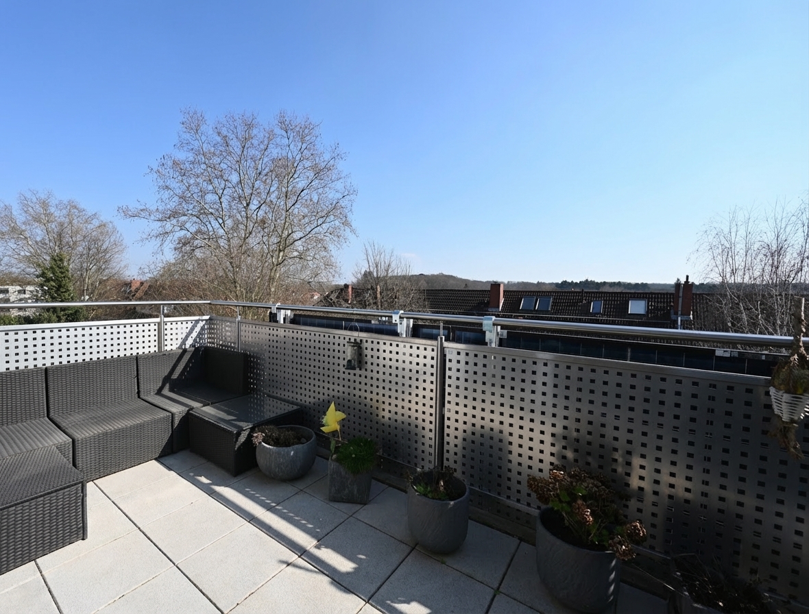 Ausblick vom Balkon - Seltene Gelegenheit – Eigentumswohnung über den Dächern von Braunschweig mit Stellplatz & Fahrstuhl
