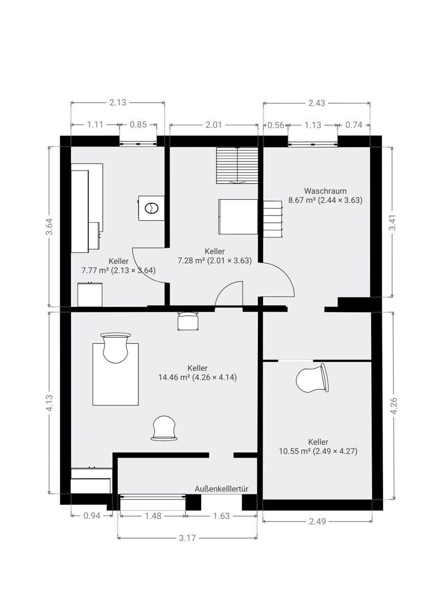 Kellergeschoss - Gepflegtes Reihenmittelhaus mit Garage und Stellplatz in ruhiger Lage von Lamme